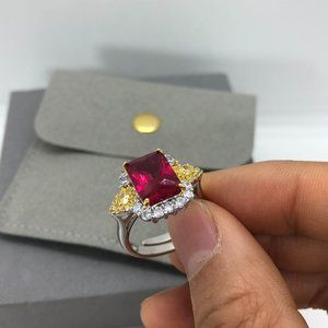 Red Crystal Ring Jewelry Gifts Trending May Birthstone Holiday Mom